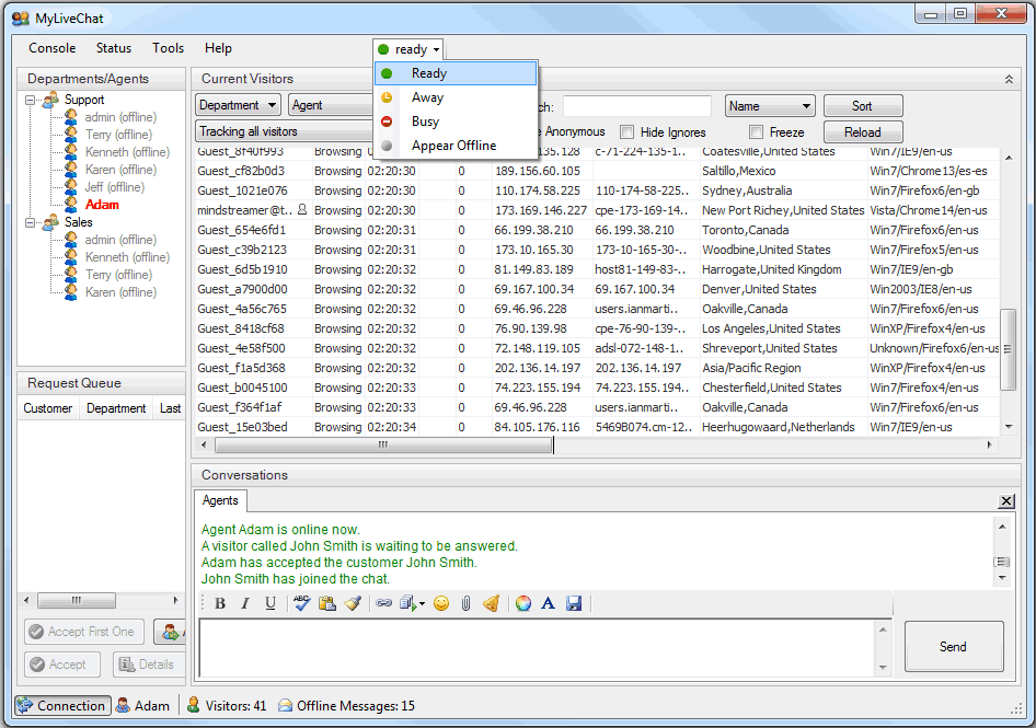 live chat monitor